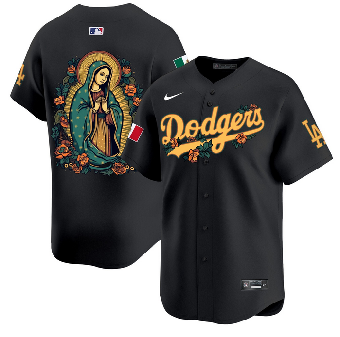 Men's Los Angeles Dodgers Black Mexico Guadalupe Vapor Premier Limited Baseball Jersey Men's Los Angeles Dodgers Black Mexico Guadalupe Vapor Premier Limited Baseball Jersey